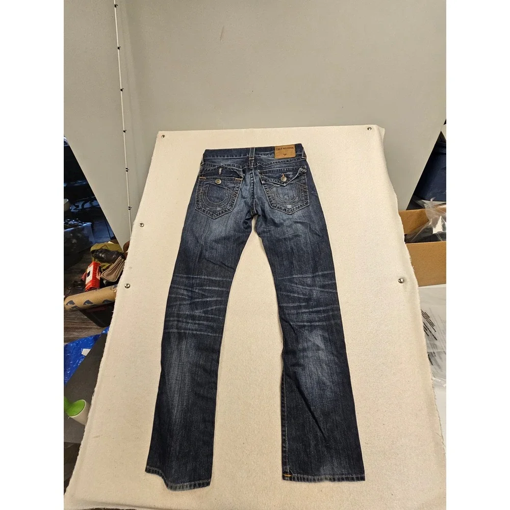 True Religion Ricky Relaxed Straight Leg Dark Wash Denim Jeans‎ Mens 29 USA